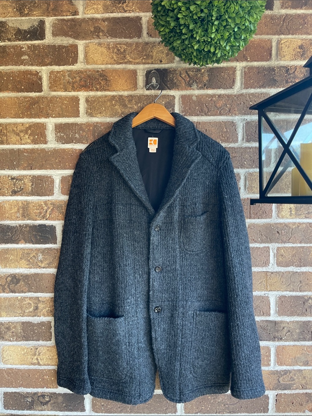 BOSS ORANGE Black and Orange Branded Jacket Wool Blend Blazer